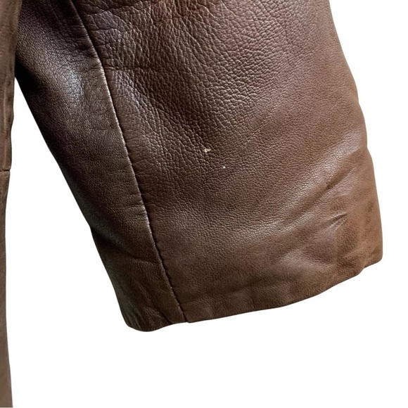 Andrew Marc Genuine Leather Rabbit Fur Coat Jacket Brown Black Gray Size Small - Picture 7 of 12